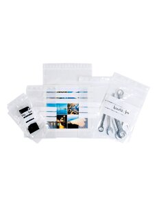 (1 paquet  1000 sacs) sachet à fermeture zip 50 µ à bandes blanches 85 x 180