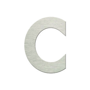 Numéro C- Numéro adhésif pour boîtes aux lettres- Vinyle épais texturé  38 mm  Inox Brossé