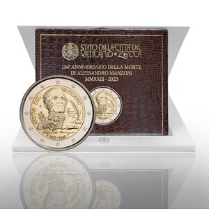 Pièce de monnaie 2 euro commémorative Vatican 2023 BU – Alessandro Manzoni