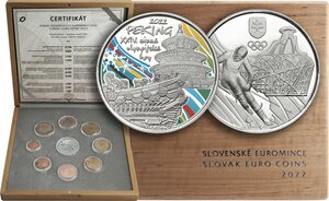 Coffret série euro be slovaquie 2022 (jeux olympiques d’hiver de pékin)