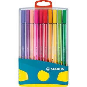 Stylo-feutre pen 68  colorparade  boîte plastique de 20 feutres  pointe moyenne  couleurs d'encre assorties (jeu 20 unités)